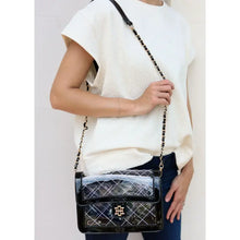 Load image into Gallery viewer, Quinn Quilted Clear Bag - Black Patent
