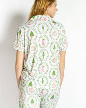 Load image into Gallery viewer, Nutcracker Trellis Short Sleeve Button Up Sleep Shirt

