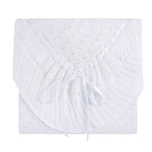 Load image into Gallery viewer, Feltman Pointelle Ruffle Knit Blanket
