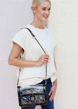 Load image into Gallery viewer, Quinn Quilted Clear Bag - Black Patent
