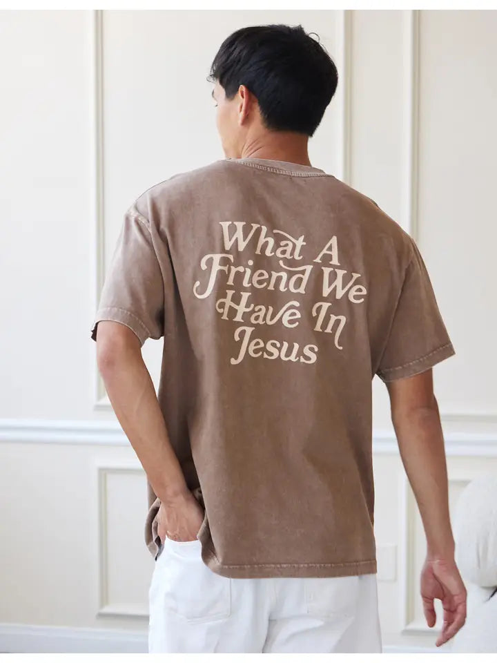 What A Friend in Jesus Brown Unisex Tee