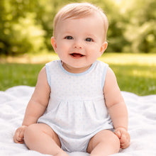 Load image into Gallery viewer, Gingham Dots Sleeveless Bubble in Light Blue
