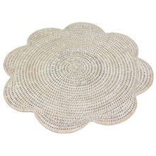 Load image into Gallery viewer, Rattan Scallop Round Placemat-Cream
