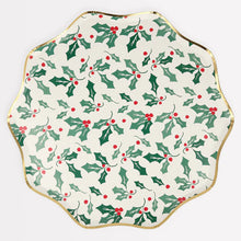 Load image into Gallery viewer, Holly Pattern Dinner Plates
