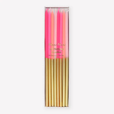 Gold Dipped Pink Mixed Candles