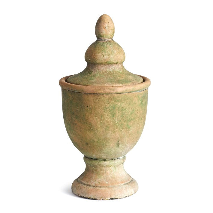Weathered Garden Lidded Urn