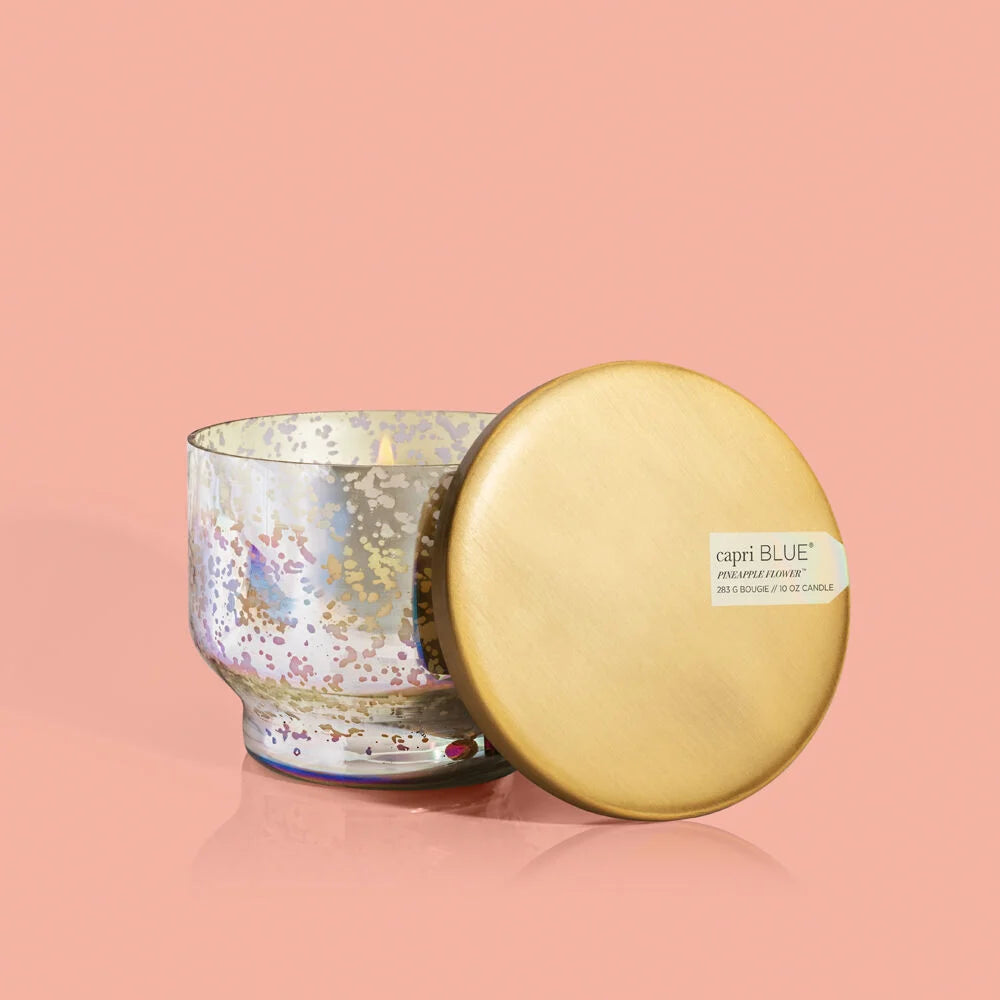 Pineapple Flower Mercury Etched Inverted Candle