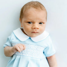 Load image into Gallery viewer, Walker's Classics Smocked Short Sleeve Bubble - Light Blue

