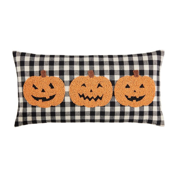 Jack-O-Lantern Beaded Pillow