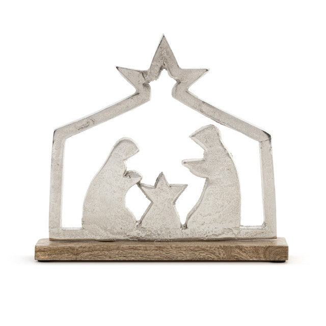 Metal & Wood Holy Family