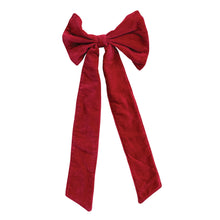 Load image into Gallery viewer, Cotton Velvet Clip-on Bow, Red
