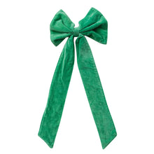Load image into Gallery viewer, Cotton Velvet Clip-on Bow, Kelly Green
