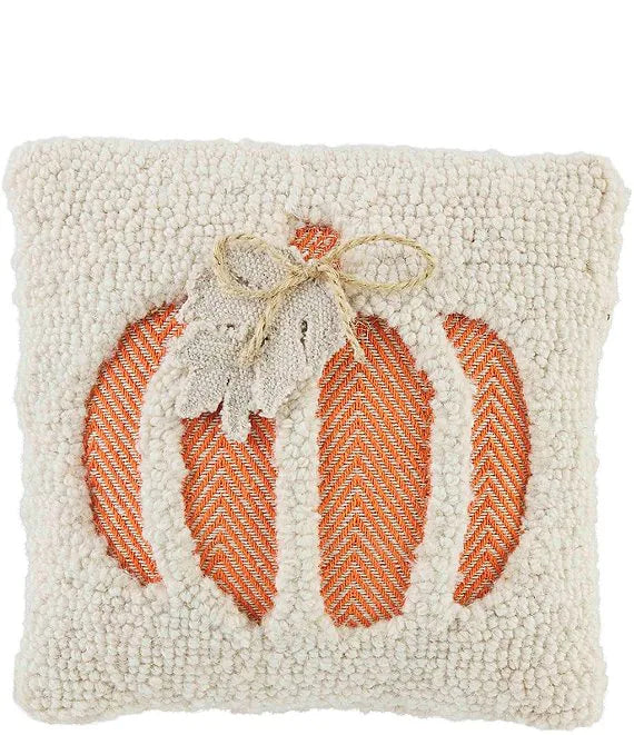Mud Pie Pumpkin Hooked Pillow - Thumbnail 5