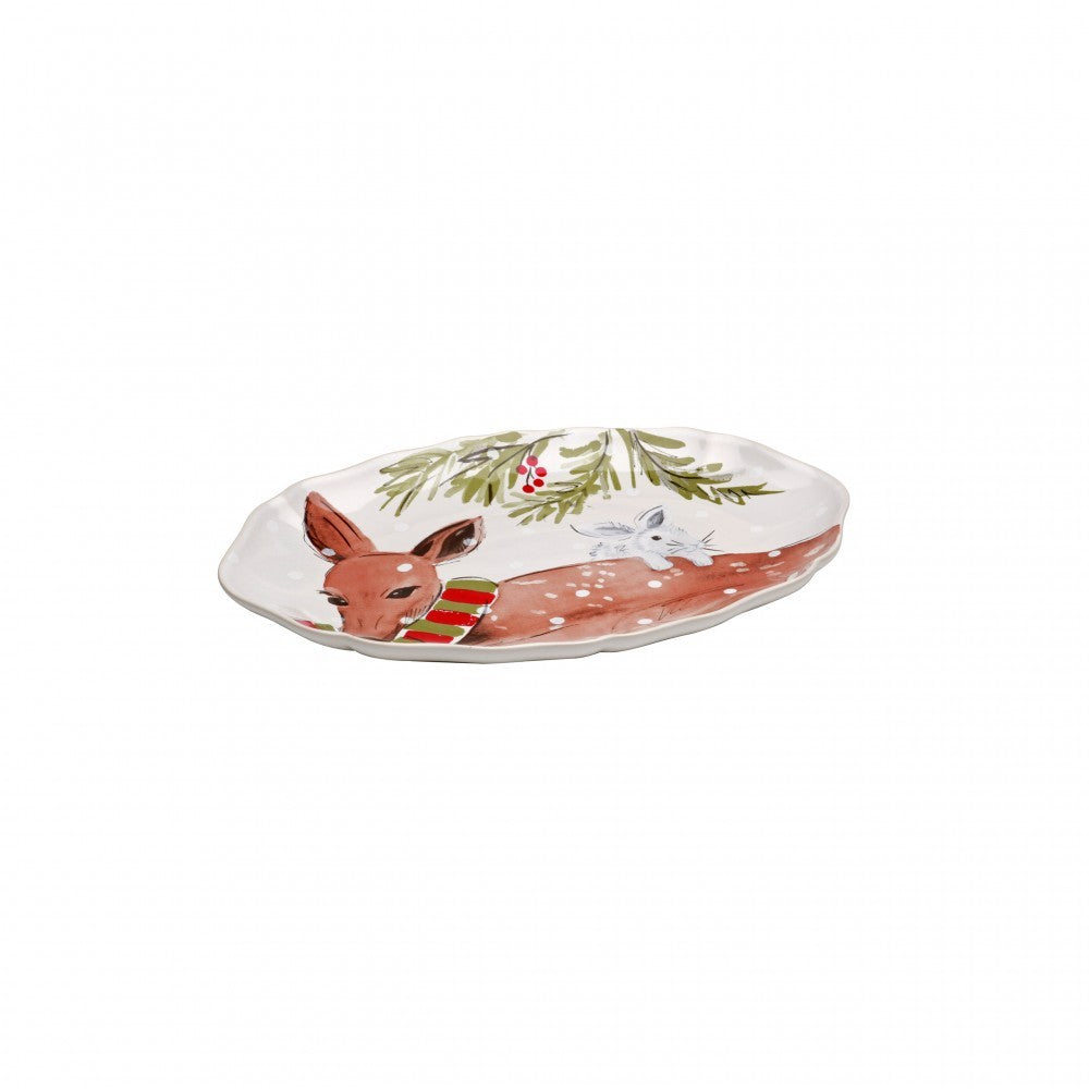 Deer Friends Small Oval Platter