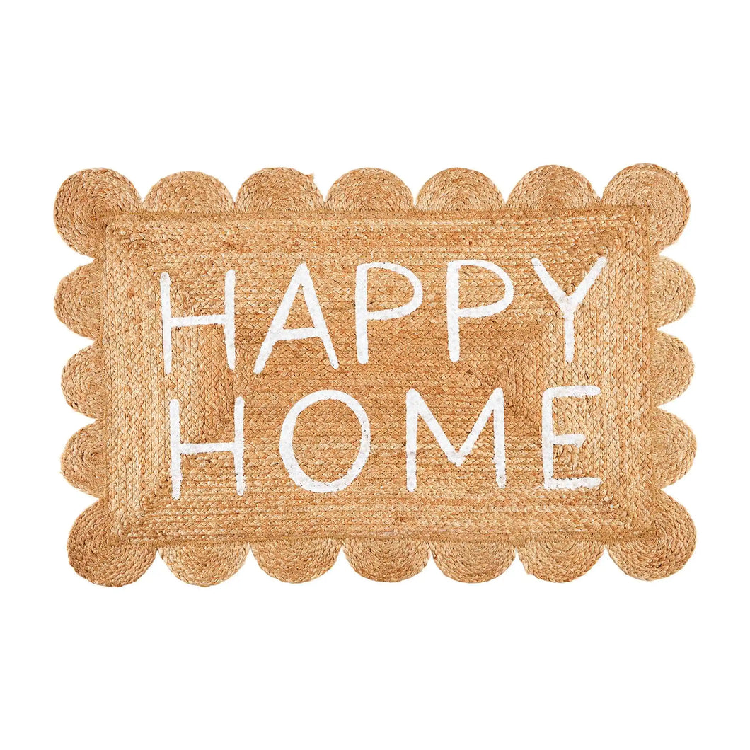 Scalloped Edge Home Jute Mat