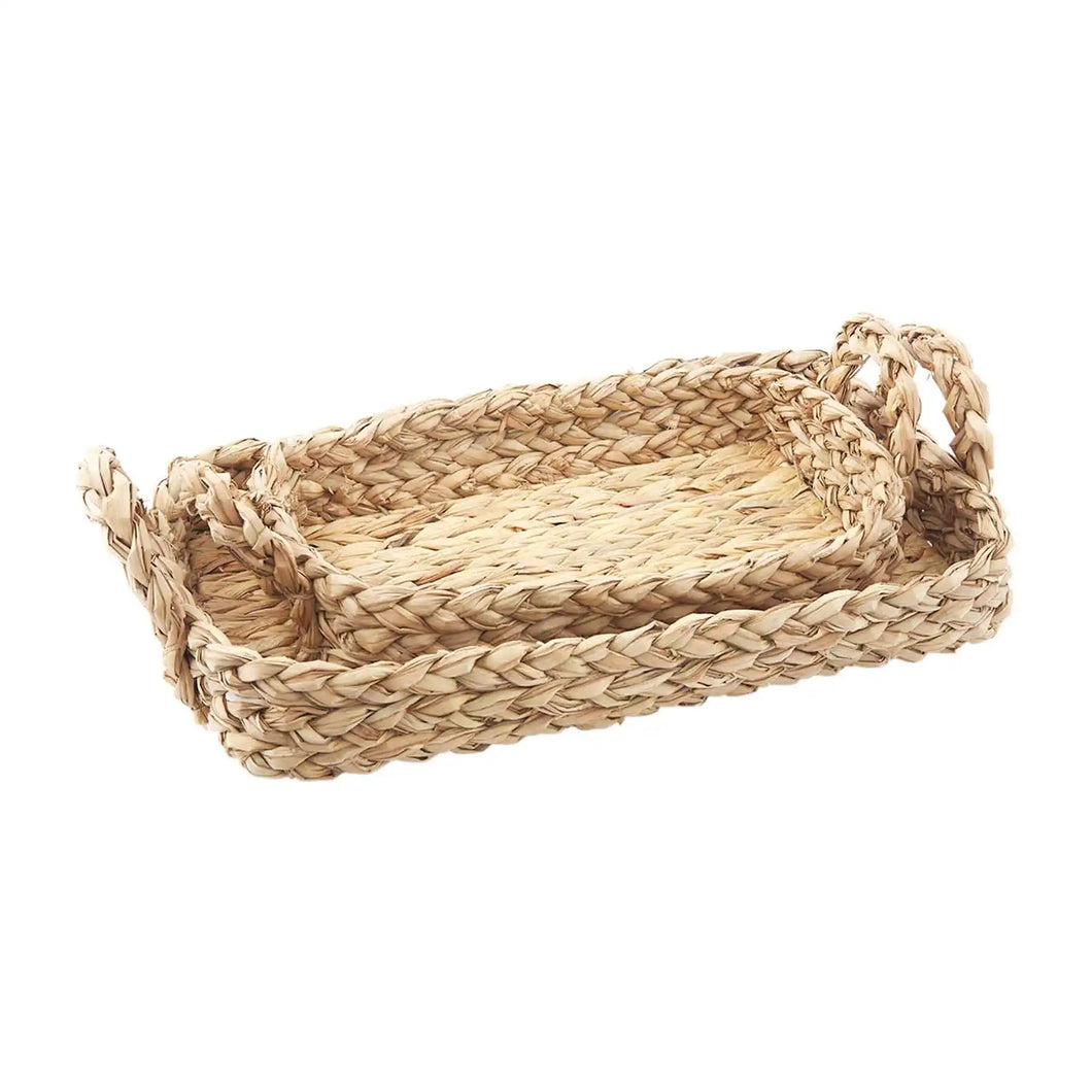 Natural Woven Tray Set