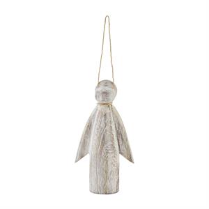 White Wood Angel Ornament