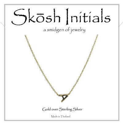 Skosh Sideways Initial Necklaces Gold