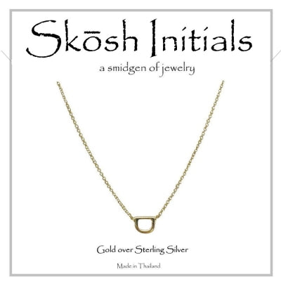 Skosh Sideways Initial Necklaces Gold