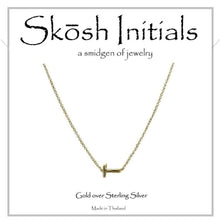 Load image into Gallery viewer, Skosh Sideways Initial Necklaces Gold
