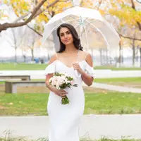 Load image into Gallery viewer, Clear Plastic Bubble Wedding Umbrella

