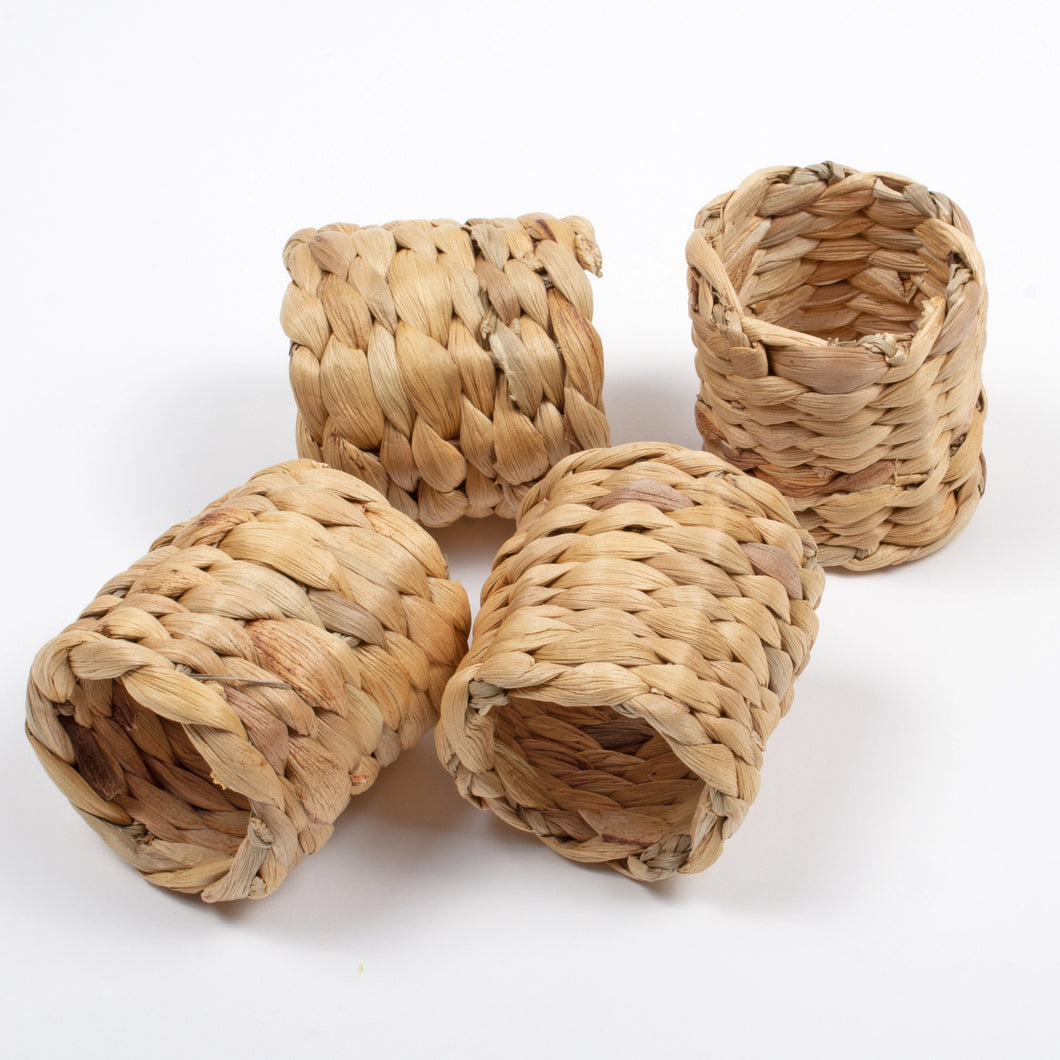 Nautral Woven Napkin Rings S/4