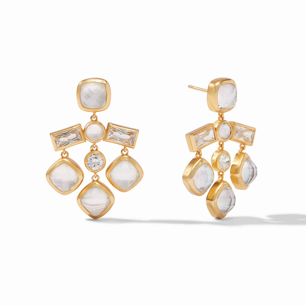 Antonia Chandelier Earring Gold Clear Crystal