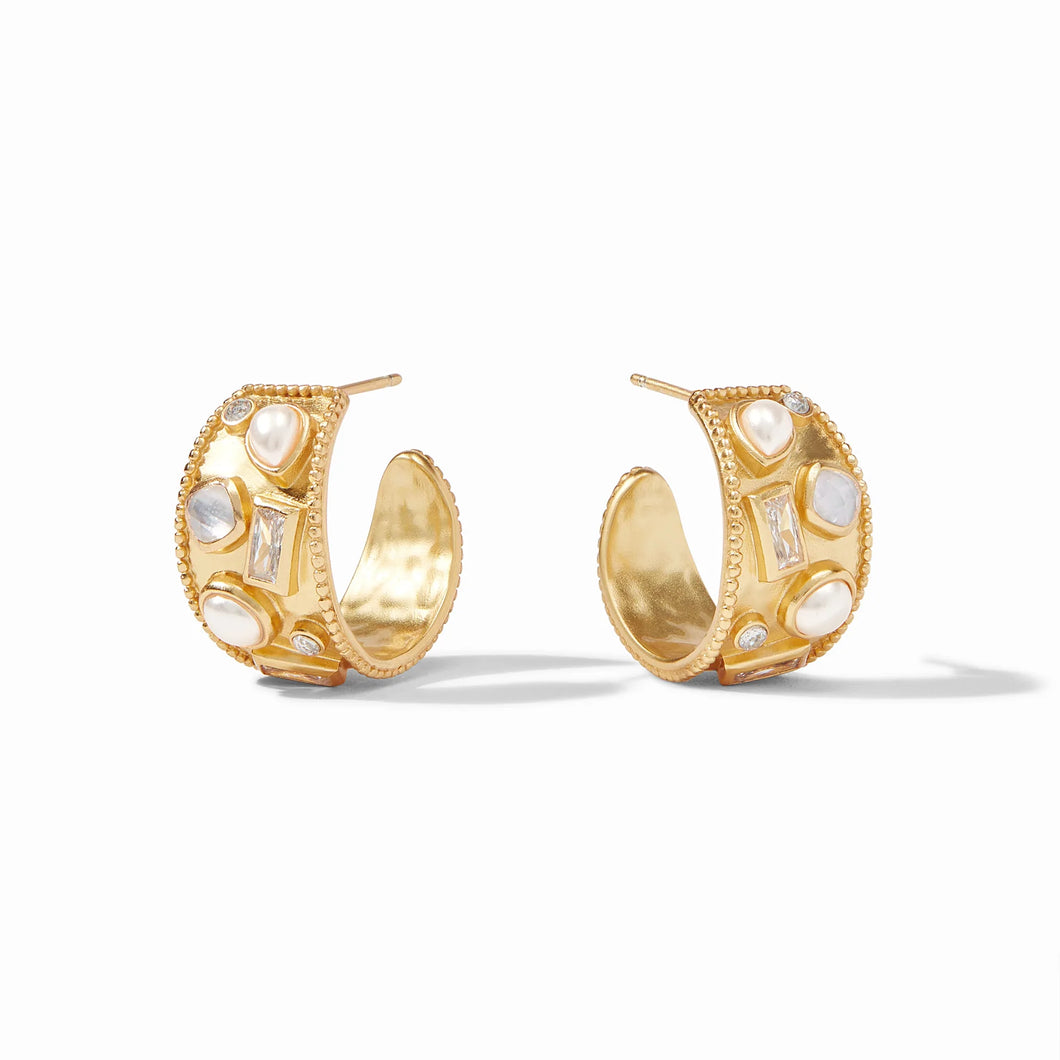 Antonia Mosaic Hoop Gold Iridescent Clear Crystal