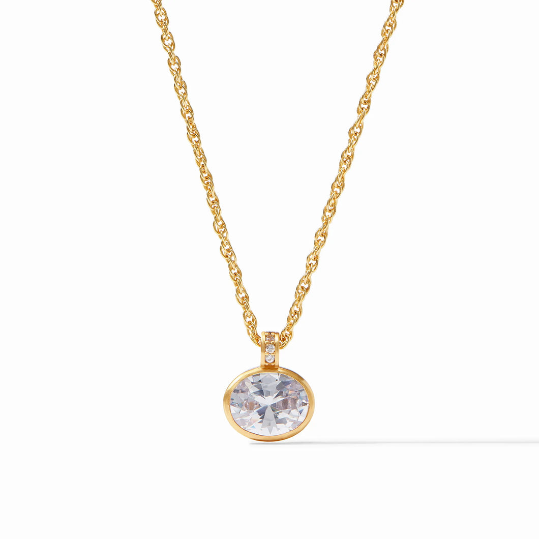 Antonia Solitaire Necklace Gold CZ