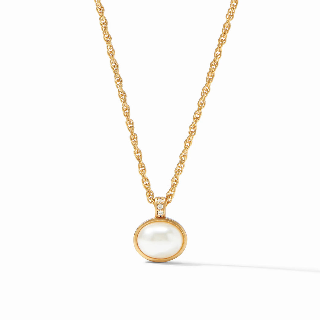 Antonia Solitaire Necklace Gold Pearl