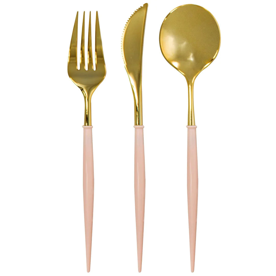 Bella Cutlery Gold/ Blush Handle