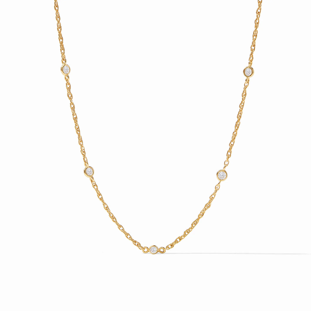 Celeste Delicate Station Necklace Gold CZ