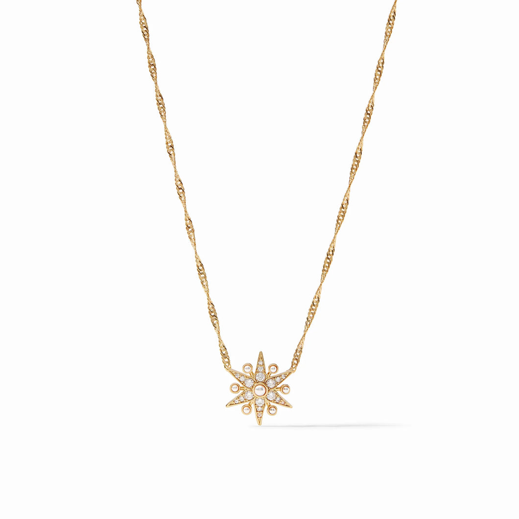 Celeste Solitaire Necklace Gold CZ