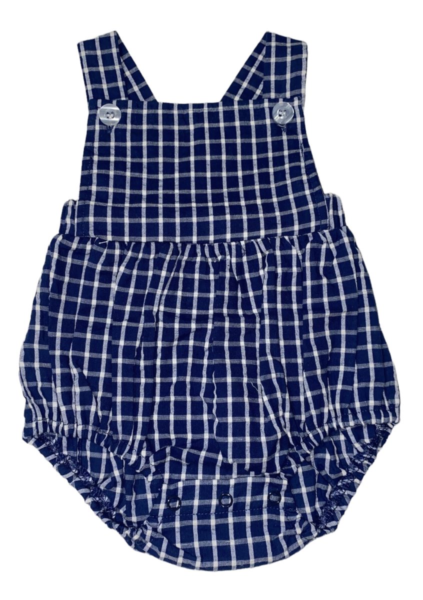Navy Gingham Sun Suit