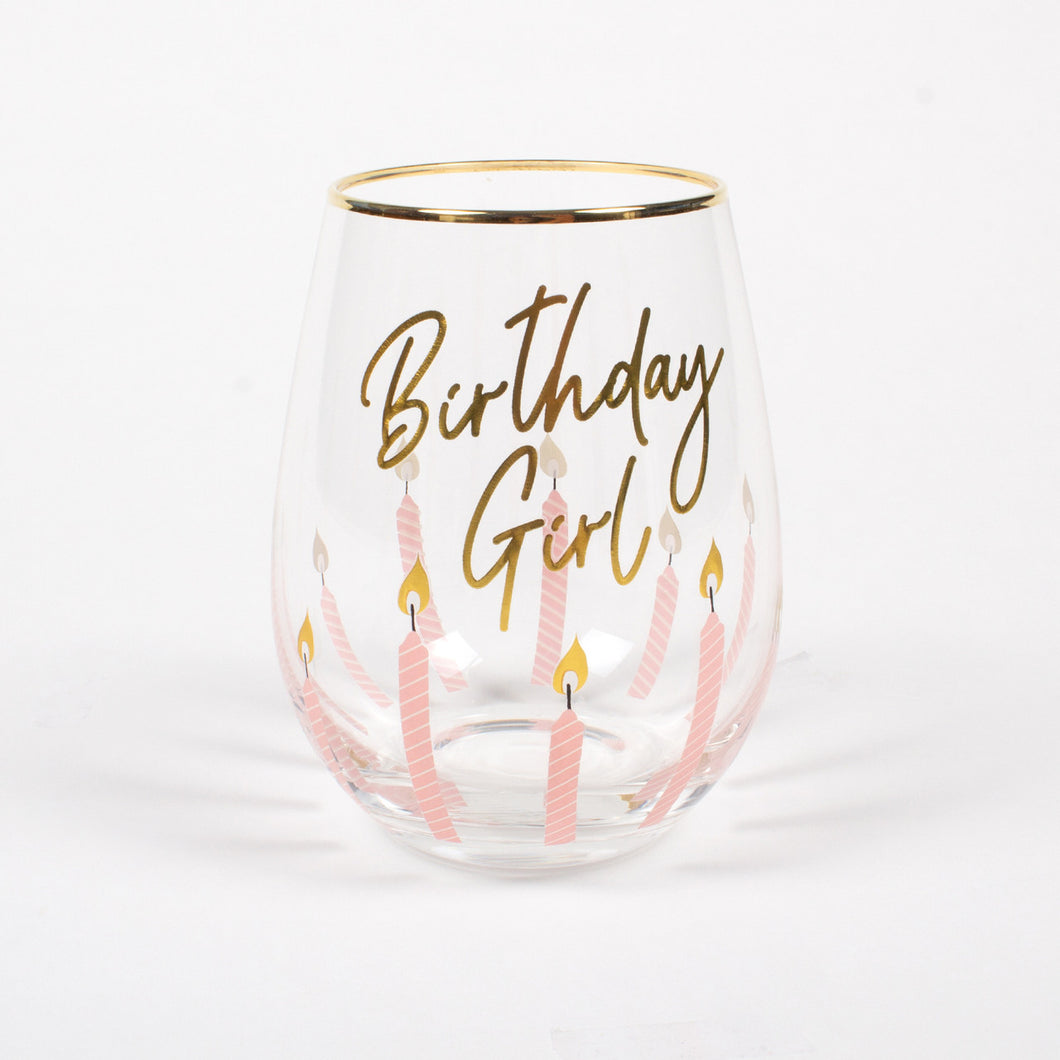 8 Oak Lane Stemless Birthday Girl Wine Glass