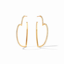 Load image into Gallery viewer, Esme Heart CZ Hoop Gold
