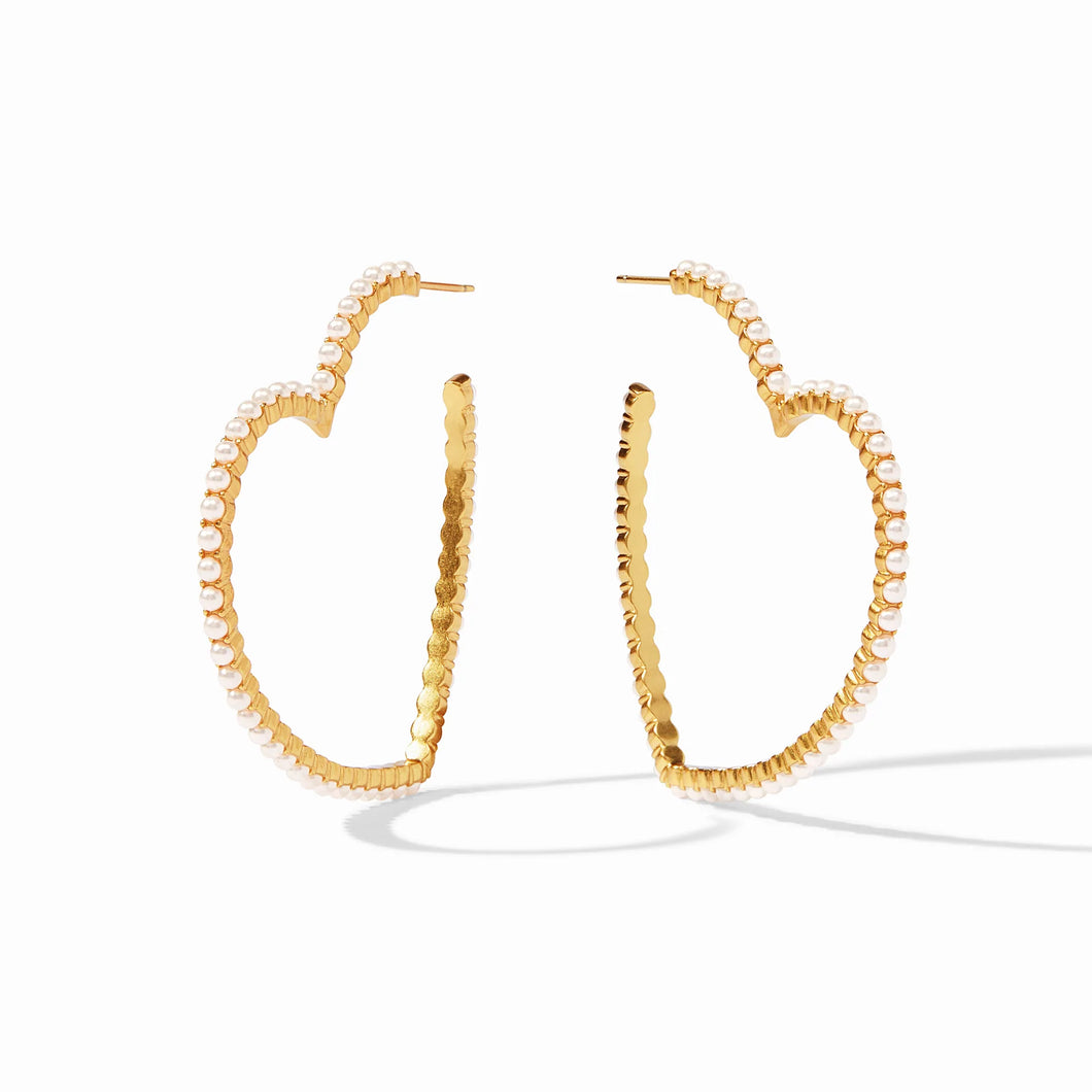 Esme Heart Pearl Gold Hoop