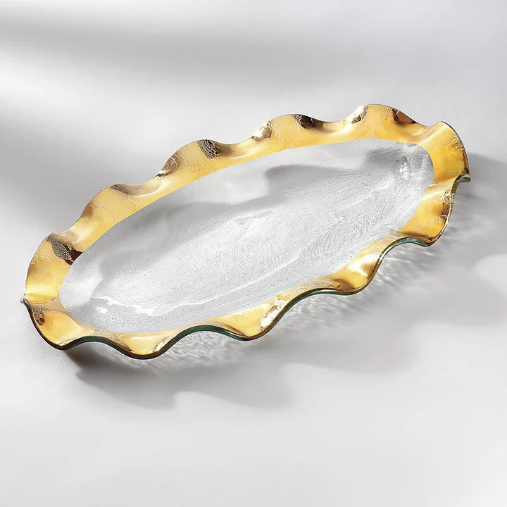 Annieglass Ruffle Oval Platter