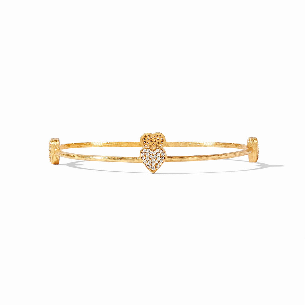 Heart Pave Bangle Gold CZ