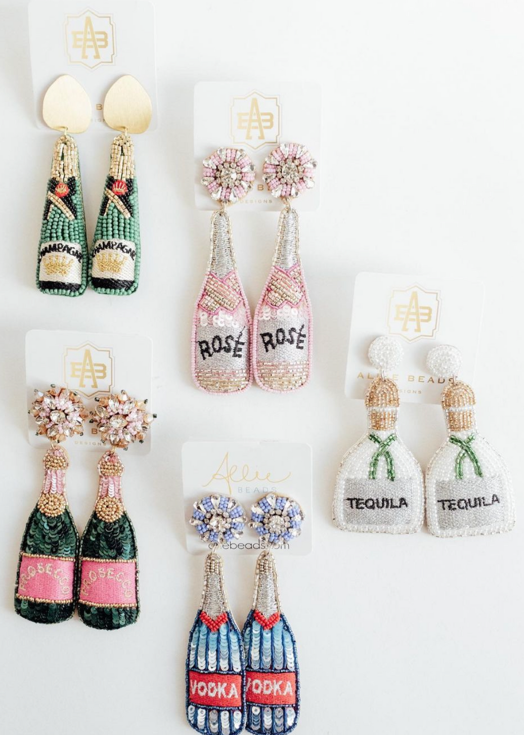 Allie Beads Green Champagne Earrings
