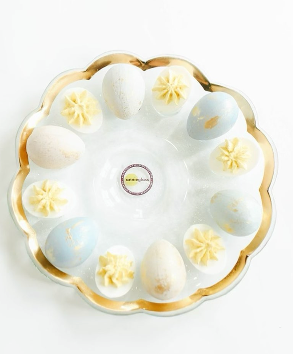 Annieglass AG Deviled Egg Platter
