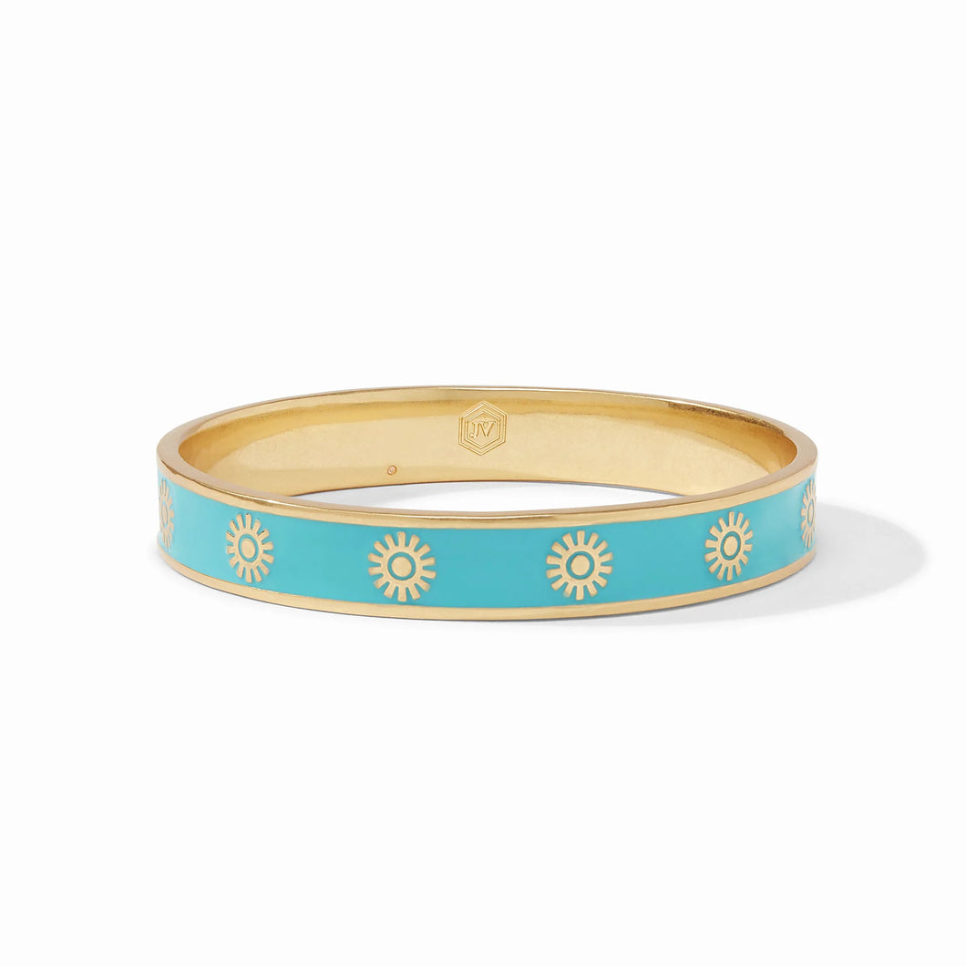 Soleil Bangle Gold Bahamian Blue Enamel