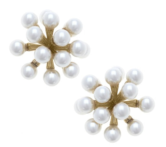 Cara Pearl Cluster Stud Earrings
