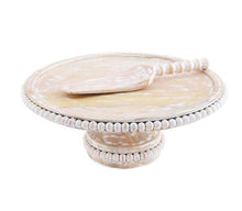 Load image into Gallery viewer, Beaded Wood Cake Stand Set
