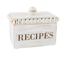 Load image into Gallery viewer, Mud Pie White Beaded Recipe Box
