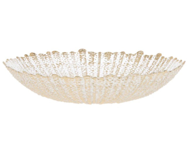 Rufolo Gold Glass Large Serving Bowl