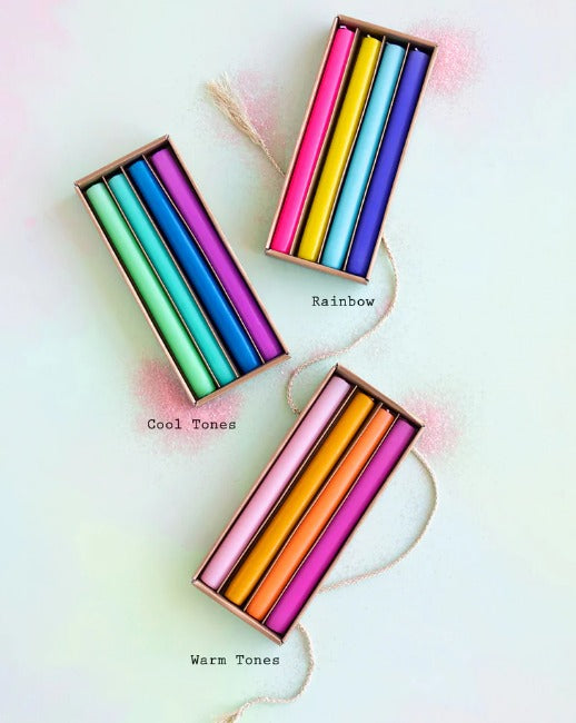 Rainbow Taper Candles Assorted