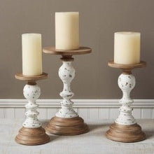 Load image into Gallery viewer, Two-Tone Rustic Candlestick
