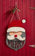 Load image into Gallery viewer, Mud Pie Santa Tin Door Hanger
