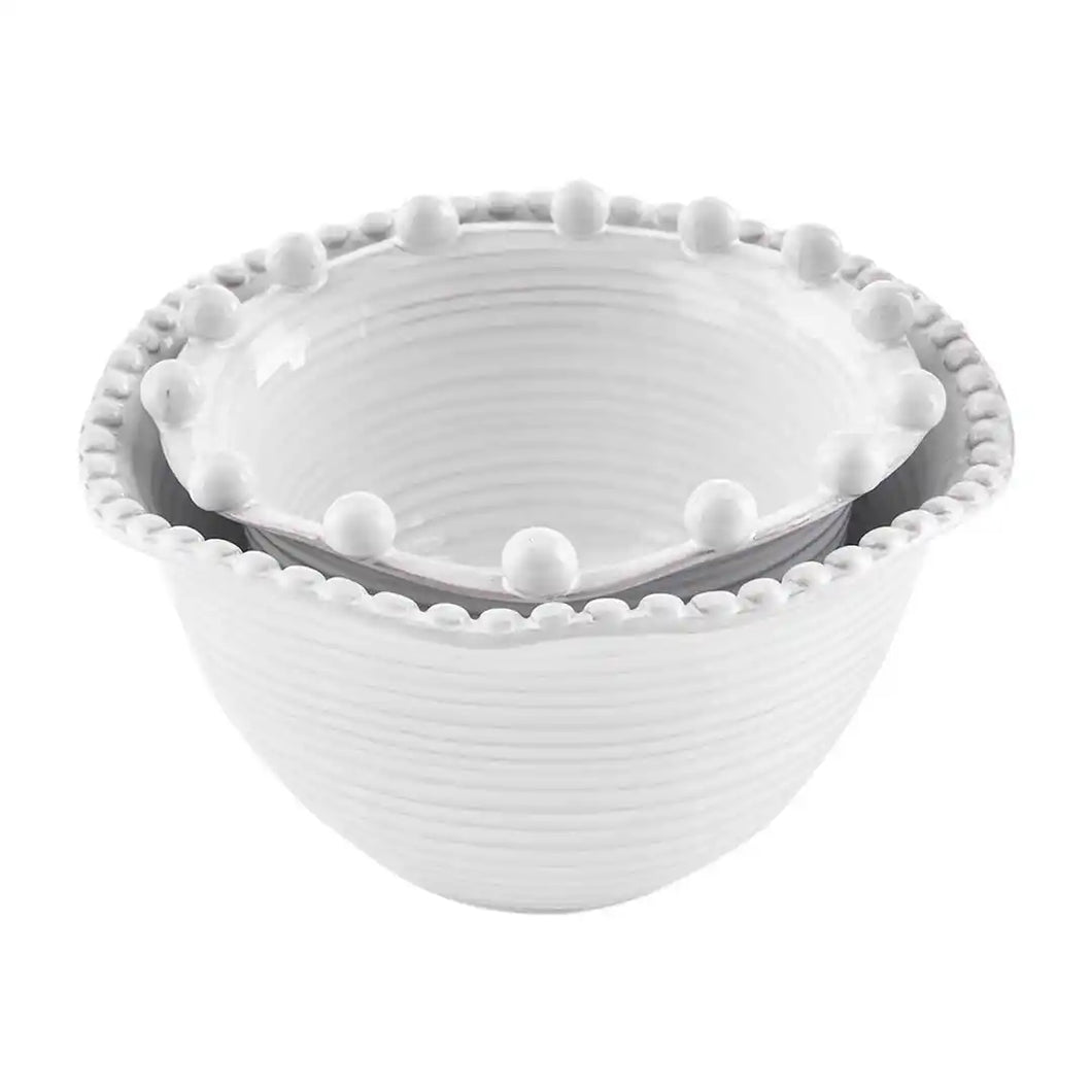 White Beaded Bowl Sets